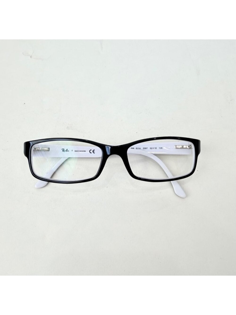Ray-Ban RB5114 2097 Eyeglasses Black White 52-16-135 Rectangle Optical Frame